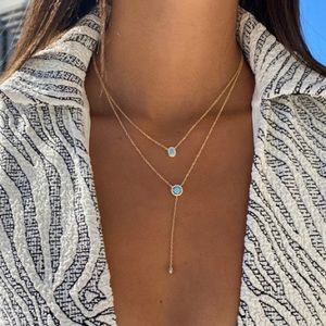 Turquoise lariat necklace